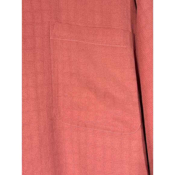 Tommy Bahama Button Up XL 100% SILK Salmon Textured - Picture 4 of 14